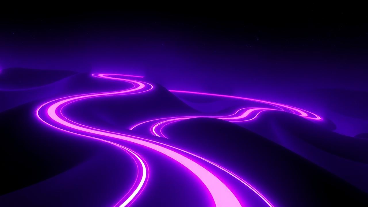 Glowing road winding into the distance on a starfield